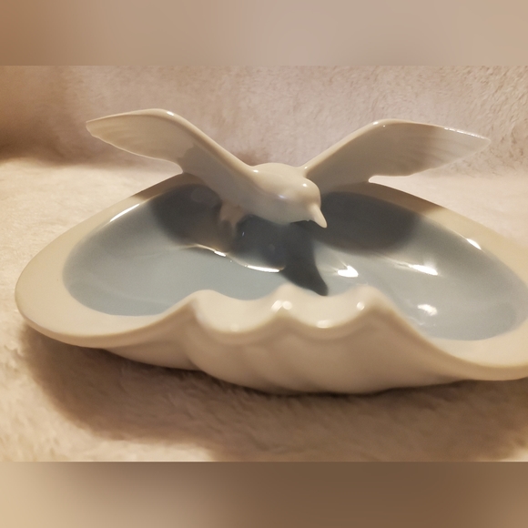Vintage Gerold Porzellan Bavaria Porcelain Seagull Over Ocean Trink Tray/Ashtray - Picture 5 of 6